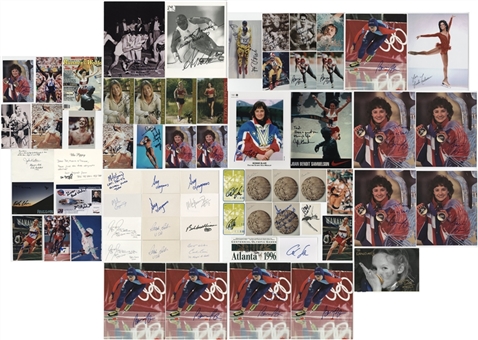Lot of (65) Olympic Gold Medal Winners Signed Photographs (PSA/DNA pre certified)